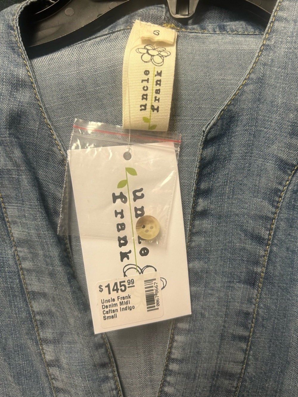 Uncle Frank Blue Denim Midi Dress with Side Slits and pockets! NWT Small - Picture 10 of 14